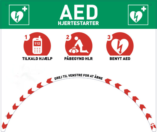 Infotavle til Rotaid hjertestarterskab - GN-ROT-SKILT-HLR